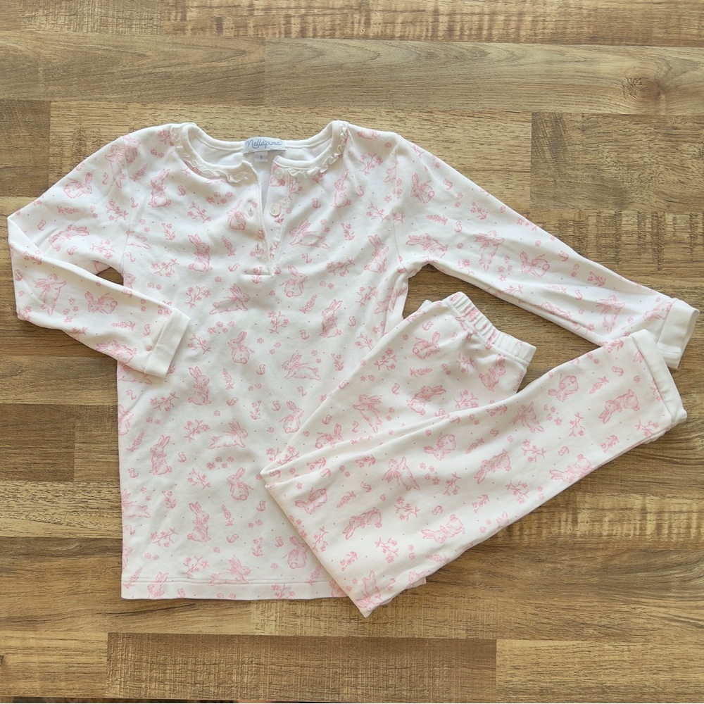 EUC Nellapima Pink Bunny Print Pajamas